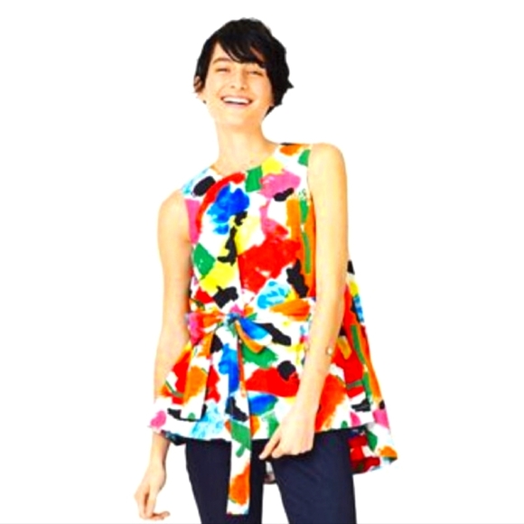 kate spade Tops - Kate Spade Saturday Trapeze Colorful Top